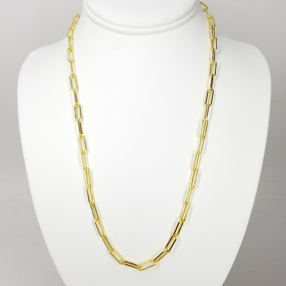 NWT 18K Gold Filled Paperclip Links Chain Necklace - Picture 3 of 10